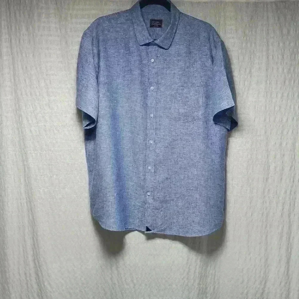 Untuckit 💯 Linen Short Sleeve button down shirt.Relaxed Fit Men's size  XL
